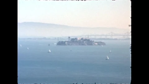 Distant View of Alcatraz Island Stock Footage 276292132