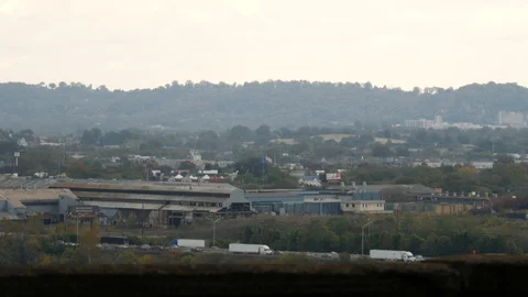 Distant view of busy road Stock Footage 88651203
