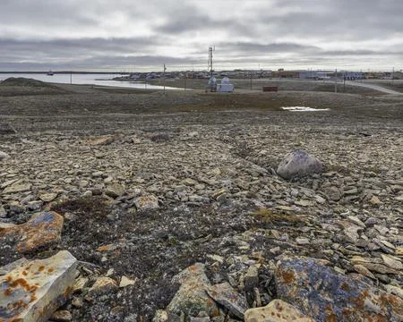 Distant View of Cambridge Bay Stock Photos