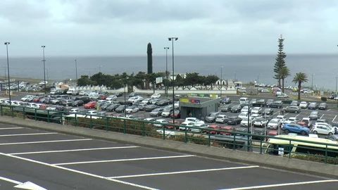 Distant View of Car Park at Madeira Airport Stock-Footage 127252003
