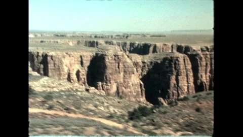 Distant View of Grand Canyon Cliffs Stock Footage 276291476