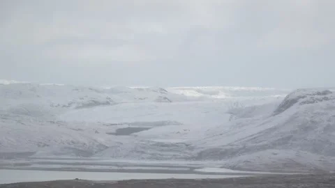 Distant View of Greenland Ice Sheet near Kangerlussuaq Видео 345636136