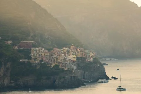Distant view of Manarola Stock Photos