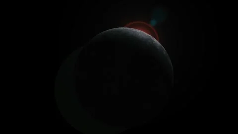 Distant view of a mercury planet in space with a dark background Stock Footage 317862478