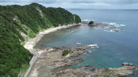 Distant view of mountains and sea Stock Footage 319907584