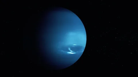Distant view of a Neptune planet against a starry space background Stock Footage 317863187