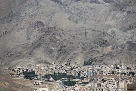 A distant view of one of the areas of Karaj city Stock Photos