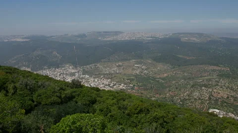 Distant view over Bethlehem Israeli city Stock Footage 54075644