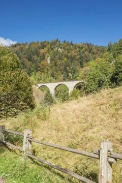 Distant view of a railway bridge Stock Photos