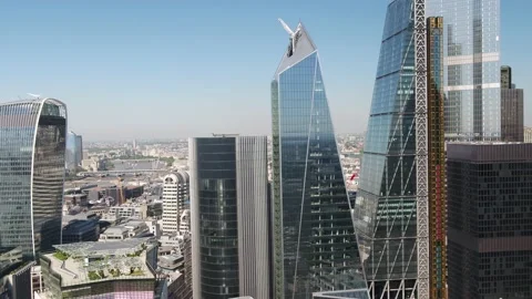 Distant View, Recording of Skyscrapers in Central London, Daytime, 4K/25F Stock Footage 171574688