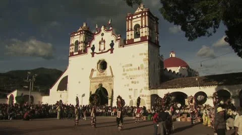 Distant View of a Religious Ceremony in Mexico Stock-Footage 19323187