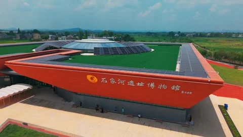Distant view of Shijiahe Museum Stock Footage 347496629