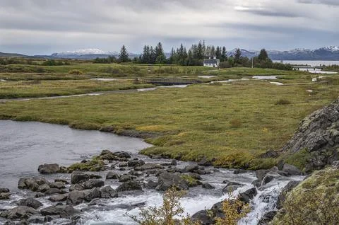 Distant view of Thingvellir Stock Photos