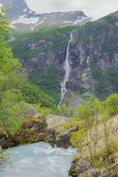 Distant view of the Volefossen Stock Photos