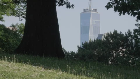 Distant view of The World Trade Center Stock Footage 277929953