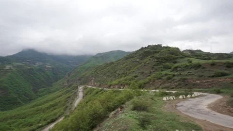 Distant village in mountain Stock Footage 112889368