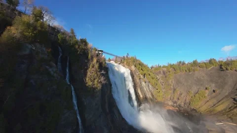 Distant waterfall among trees Stock Footage 320651565