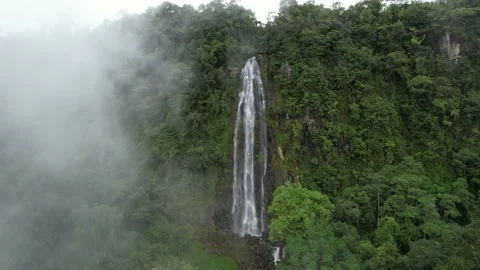 Distant Waterfall Fog Rolling In Stock Footage 218396026