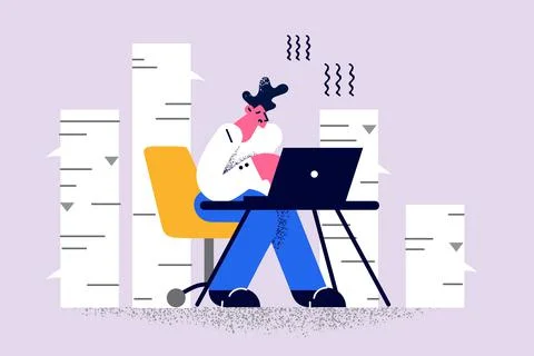 Distant work and freelance concept Stock Illustration