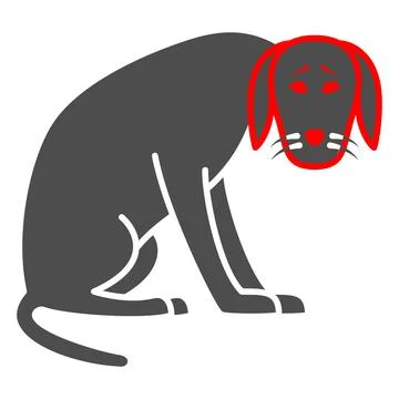 Distemper of dogs solid icon, Diseases of pets concept, canine distemper sign on Stock Illustration