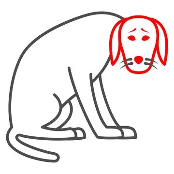 Distemper of dogs thin line icon, Diseases of pets concept, canine distemper Stock Illustration