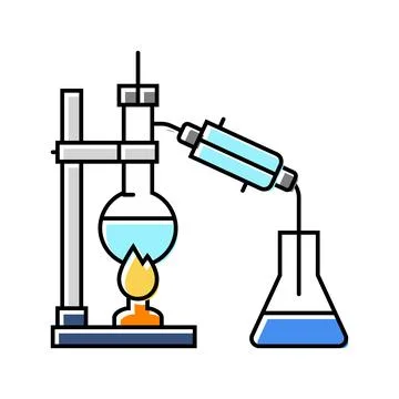 Distillation apparatus engineer color icon vector illustration Stock Illustration