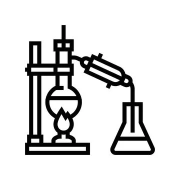 Distillation apparatus engineer line icon vector illustration Stock Illustration