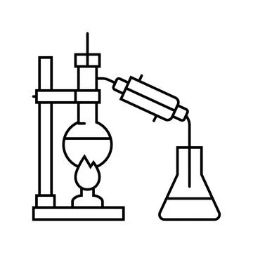 Distillation apparatus engineer line icon vector illustration Stock Illustration