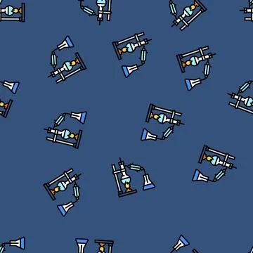 Distillation apparatus engineer vector seamless pattern 스톡 일러스트