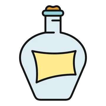 Distilled spirits bottle with cork icon illustration Stock Illustration