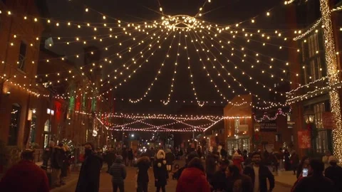 Distillery District lights Stock Footage 145112913