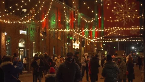 Distillery District lights Stock Footage 145112921