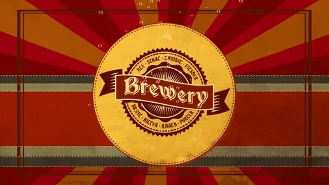 Distillery illustrated with the names of different types of work brew located Stock Footage 129323885