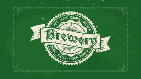 Distillery with many types of skill beer names written with celtic letter Stock Footage 129271977