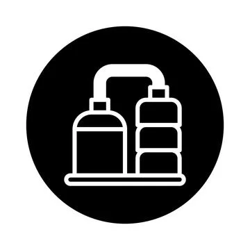 Distillery process equipment for spirits and beer manufacturing within indu.. Stock Illustration