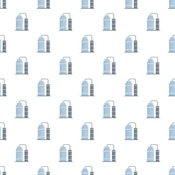 Distillery tanks process seamless pattern for alcohol production Stock Illustration