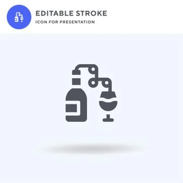 Distilling icon vector, filled flat sign, solid pictogram isolated on white 스톡 일러스트