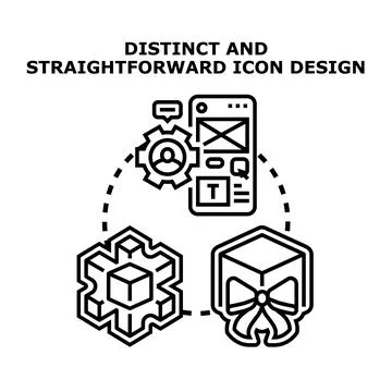 Distinct and straightforward icon design concept vector 스톡 일러스트