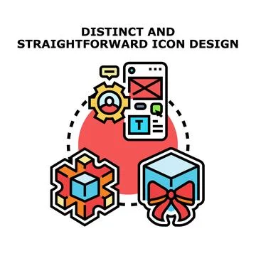 Distinct and straightforward icon design concept vector Stock Illustration