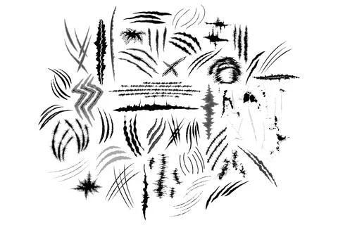Distinct scratch claw mark vector icons comprehensive collection Stock Illustration