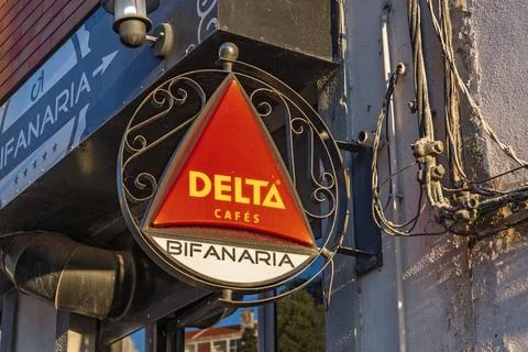 A distinct triangular sign for Delta Cafs and Bifanaria. Stock Photos