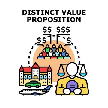 Distinct value proposition attracting target audience Stock Illustration