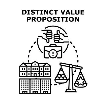 Distinct value proposition concept business illustration Stock Illustration
