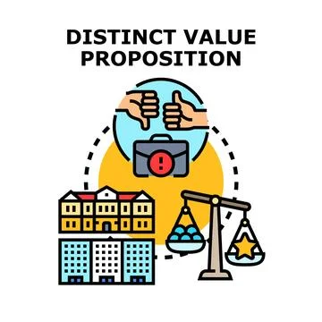 Distinct value proposition concept business illustration Stock Illustration