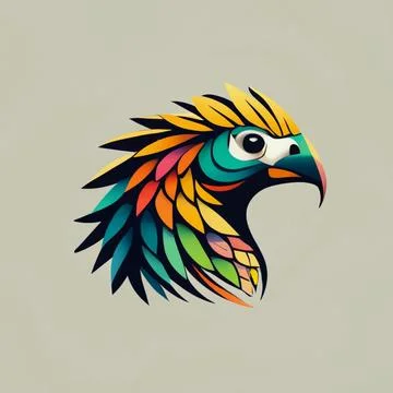 A distinctive and visually recognizable design with bird head Stock Illustration