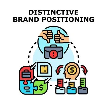 Distinctive brand positioning strategy developing customer value Stock Illustration