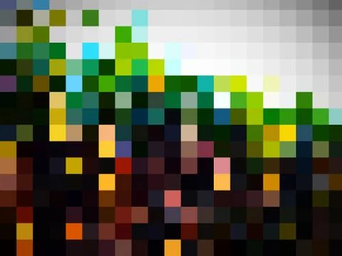 A distinctive illustration of colorful digital pattern of squares Stock Illustration