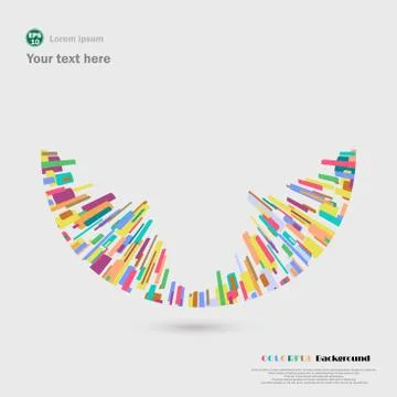 Distort of colorful crayon lines in pattern background. 스톡 일러스트