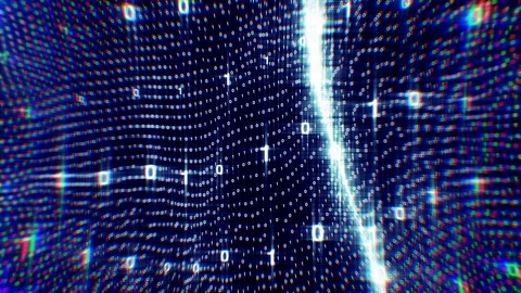 Distort grid of binary code abstract Vidéo 125125575