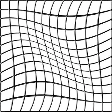 Distorted 3d bent fence grid on a white background Stock Illustration